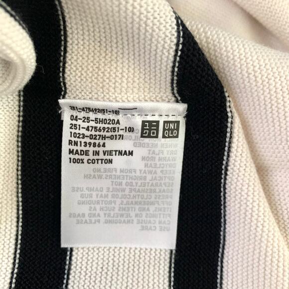 Uniqlo 3D Knit Cotton Sweater in Striped White - Picture 8 of 9